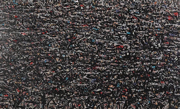 Kış günlükleri-1, tuval üzeri yağlıboya ve kağıt kolaj, 150 x 250 cm, 2018