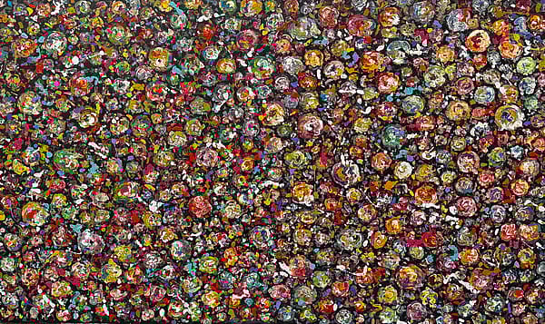 Untitled, tuval üzeri akril boya, 150 x 250 cm, 2024