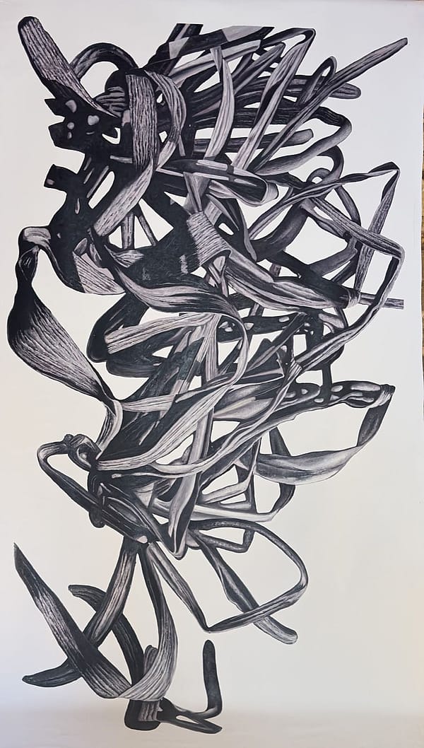 Yelıng, tuval üzeri yağlıboya, 160 x 320 cm, 2024